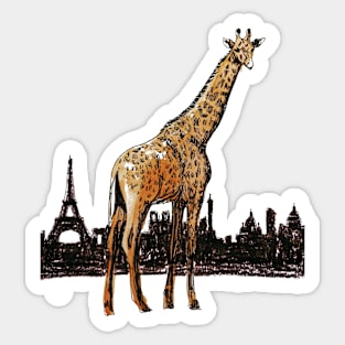 Giraffe in Paris Sticker